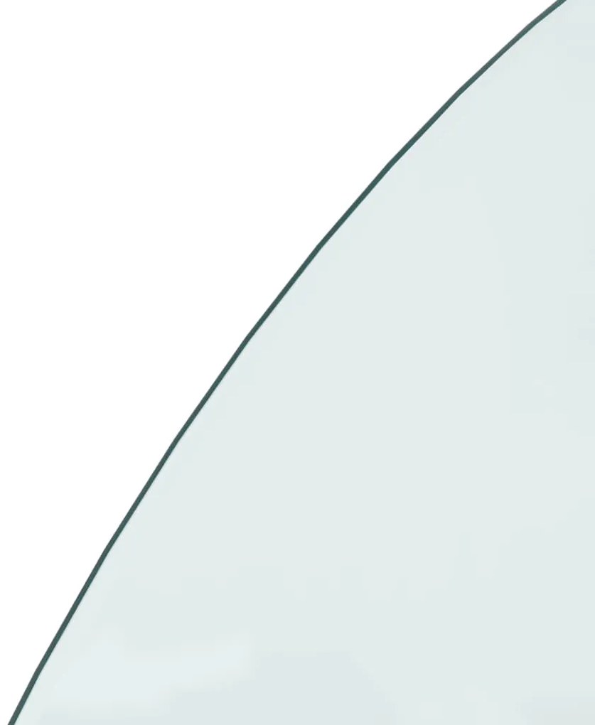 Placa de vidro semicircular para lareira 1200x600 mm