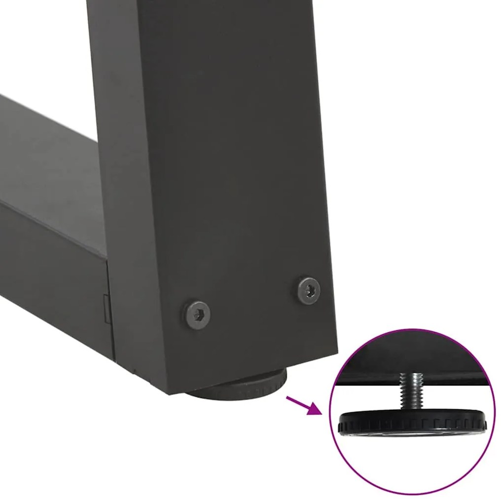 Pés para mesa de jantar em V, 2 peças, antracite, 70x(72-73,3) cm, aço