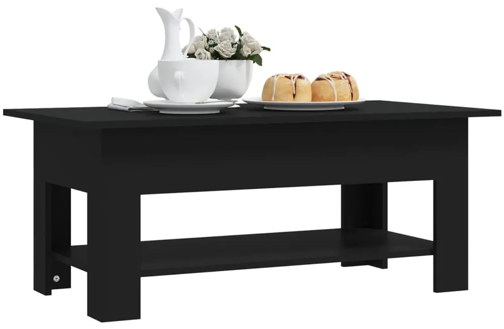 Mesa de centro 102x55x42 cm contraplacado preto