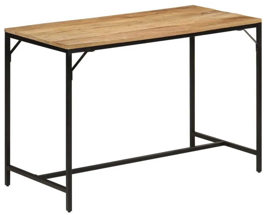 Mesa jantar 110x55x75 cm madeira mangueira maciça áspera/ferro