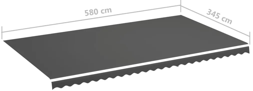 Tecido de substituição para toldo 6x3,5 m antracite