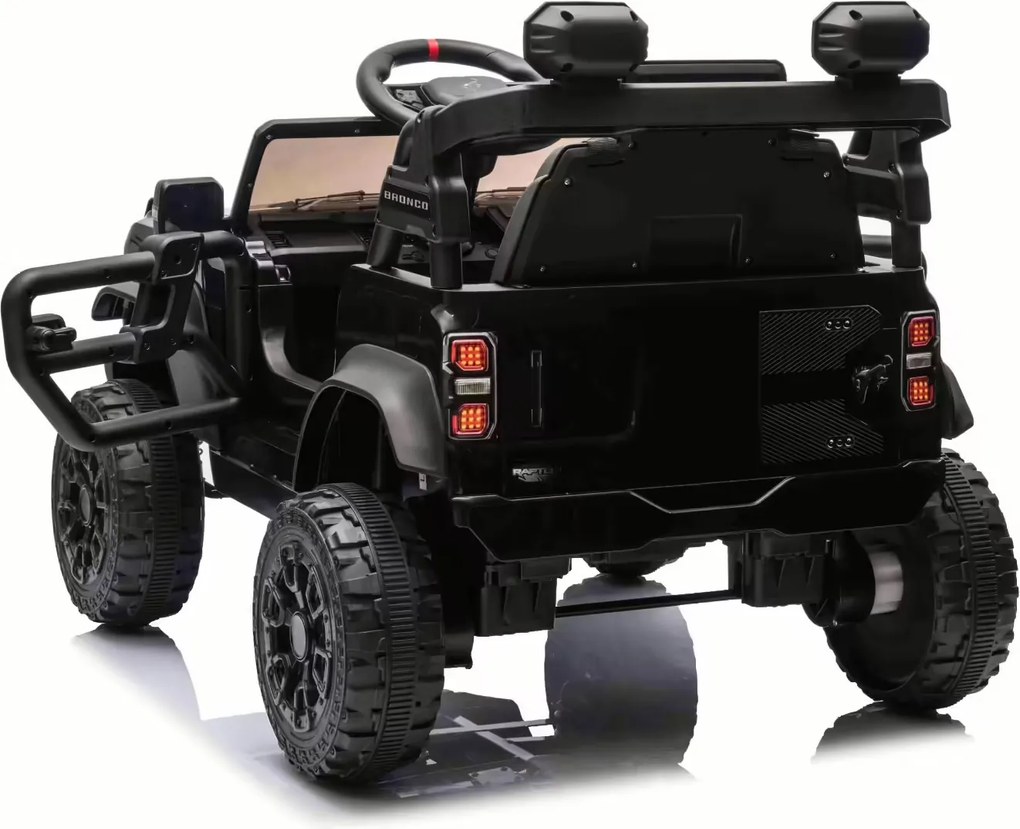 Carro elétrico para crianças 3 a 6 anos 12V Ford Bronco com tração traseira, licenciado (1 Lugar) bateria de lítio, leitor de MP3 com entrada USB, luz