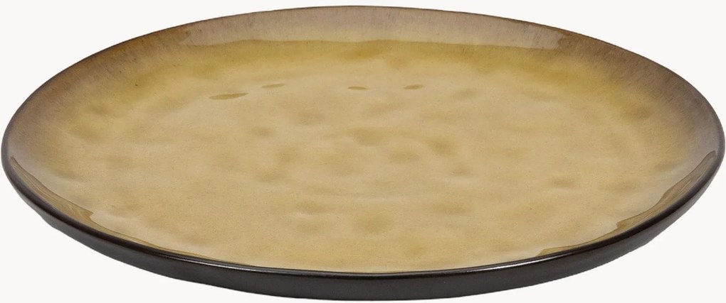Pratos de pequeno-almoço em grés com vidrado reativo Pure, conjunto de 4