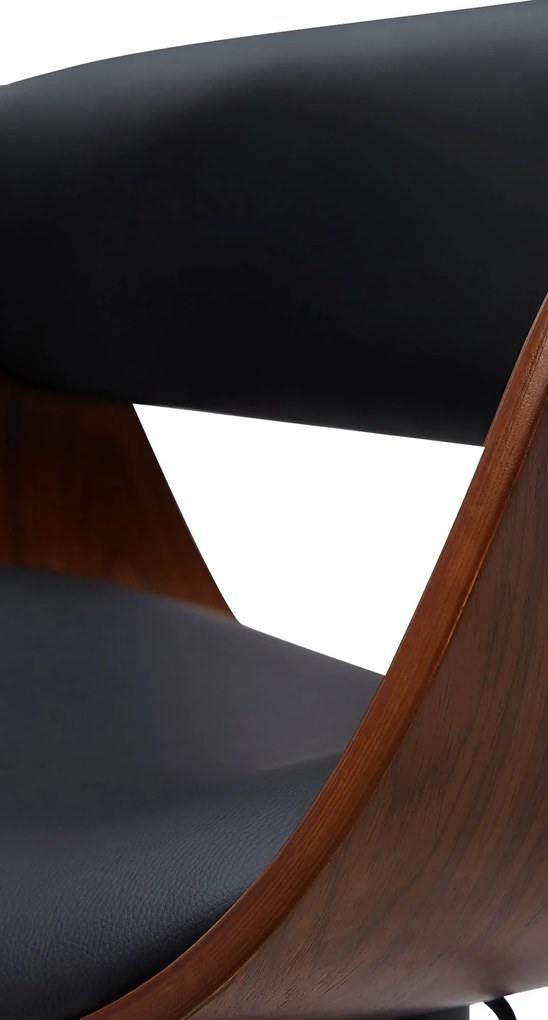 Banco de bar Portmore em couro sintético 52 x 87-108 x 52 cm Cor Nogueira + Preto