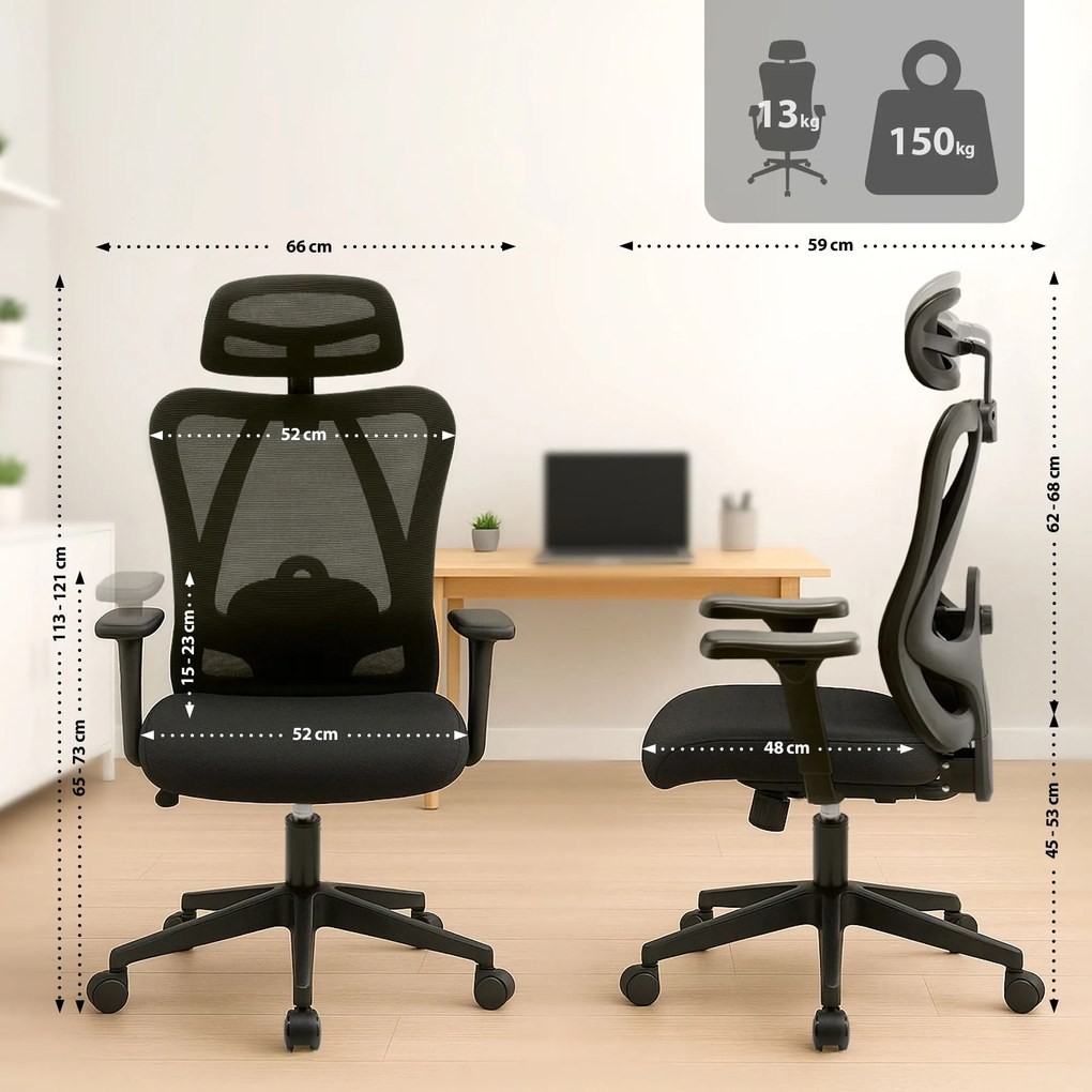 Cadeira de escritório Elisha Preto