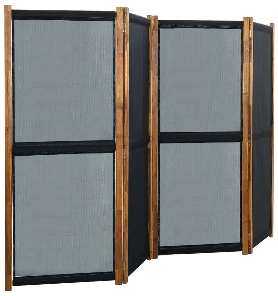 vidaXL Divisória/biombo com 4 painéis 280x170 cm preto