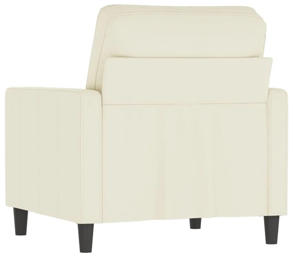 Poltrona 60 cm veludo cor creme