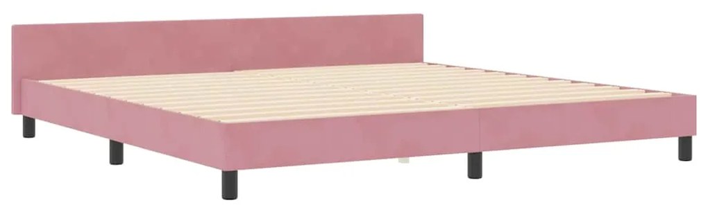 Estrutura de Cama vidaXL Rosa 200x200 cm Veludo