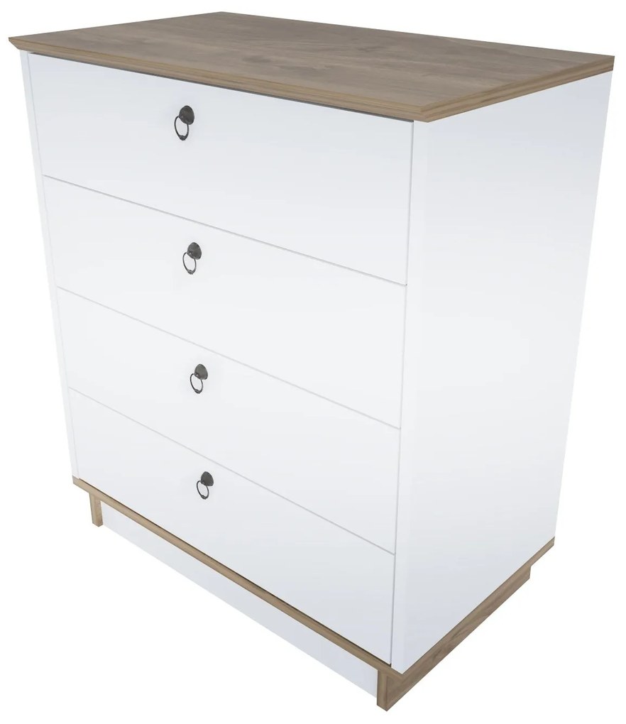 Cômoda Sahra – Branco Nogueira – 72x83,1x42 cm