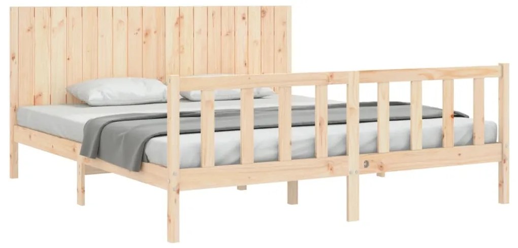 Estrutura de cama Super King Size com cabeceira madeira maciça