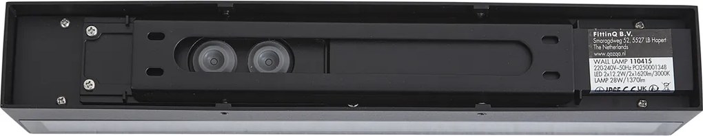 Candeeiro de parede exterior industrial preto 38cm incl. LED IP65 - Hannah