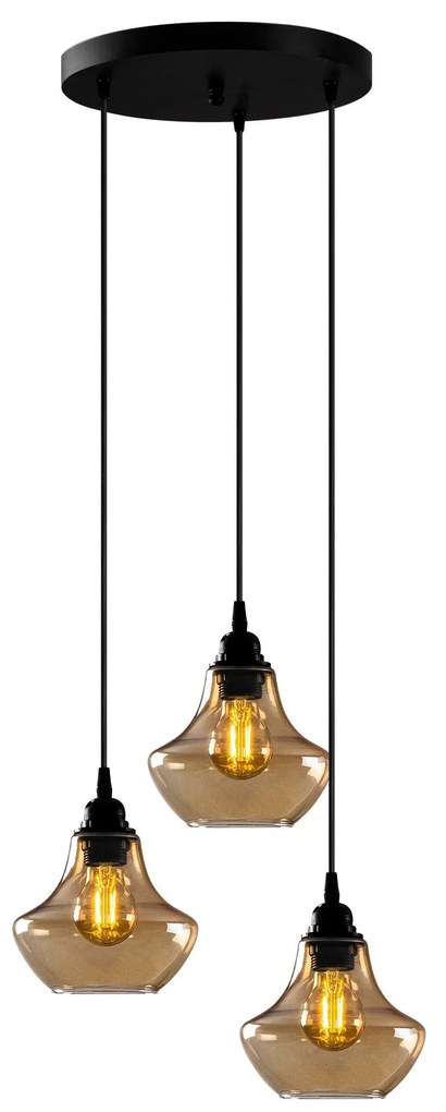 Candeeiro de Teto Gold – Dourado e Preto – 39 x 39 cm