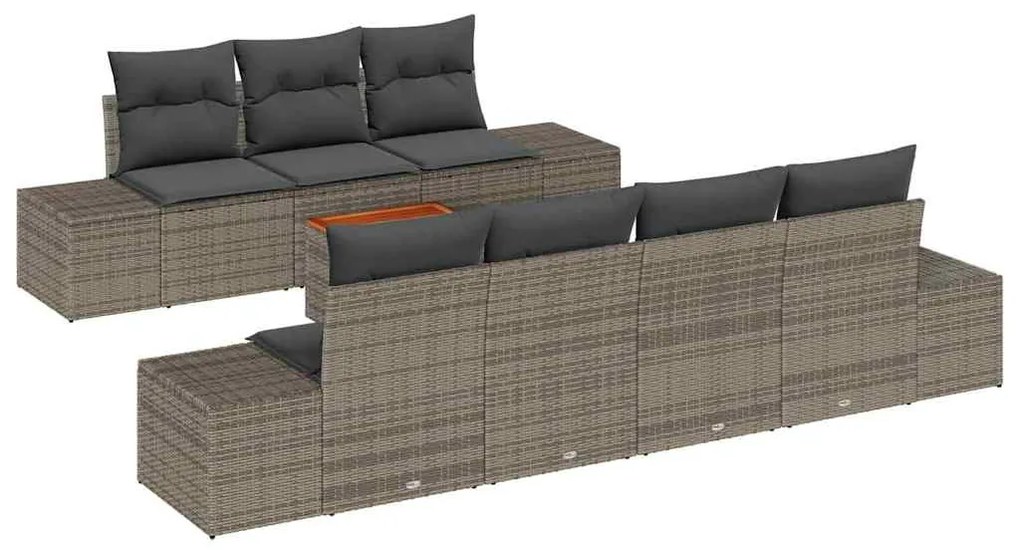 Conjunto de Sofá de Jardim 8 pcs Cinzeto 55 x 55 x 37 cm