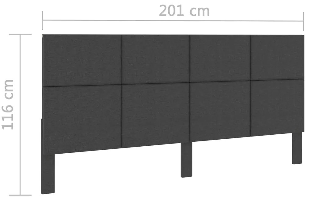 Cabeceira de cama 200x200 cm tecido cinzento-escuro