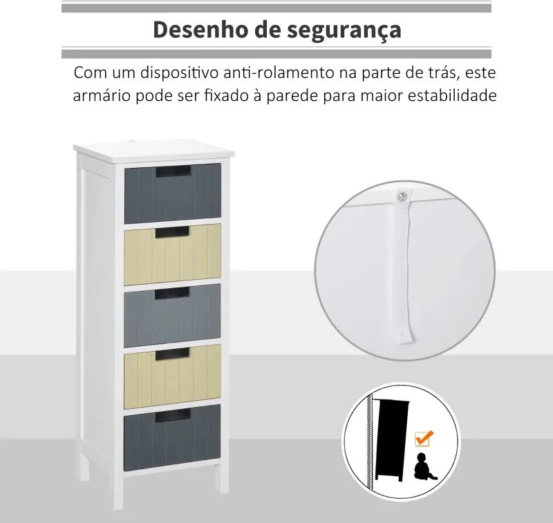 Camiseiro Lupe de 5 Gavetas - Design Moderno