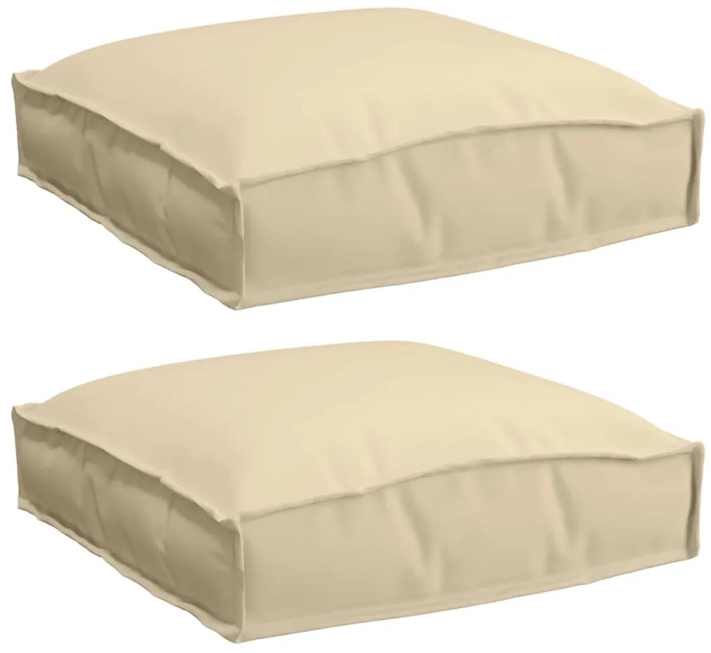 Almofadas de Pallet para Assento 2 pcs Beige 40x40x8 cm Tecido Oxford