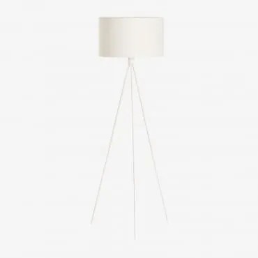 Luminária De Chão Ilena Em Tecido E Ferro Gardénia Branco - Sklum