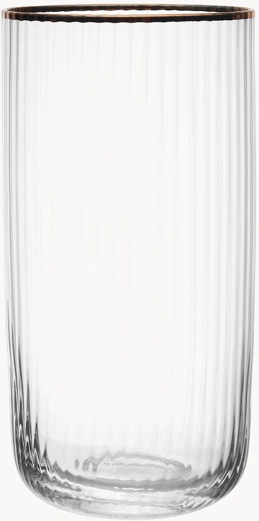 Copos altos de cristal canelado Sorrento, conjunto de 4