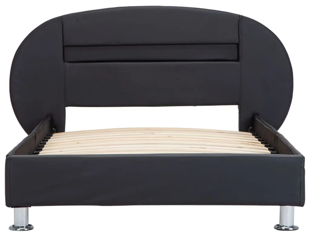 Estrutura de cama c/ LEDs 90x200 cm couro artificial preto