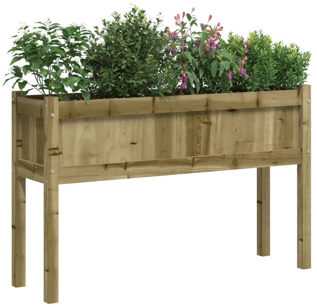 Vaso/floreira de jardim c/ pernas 110x31x70 cm pinho impregnado