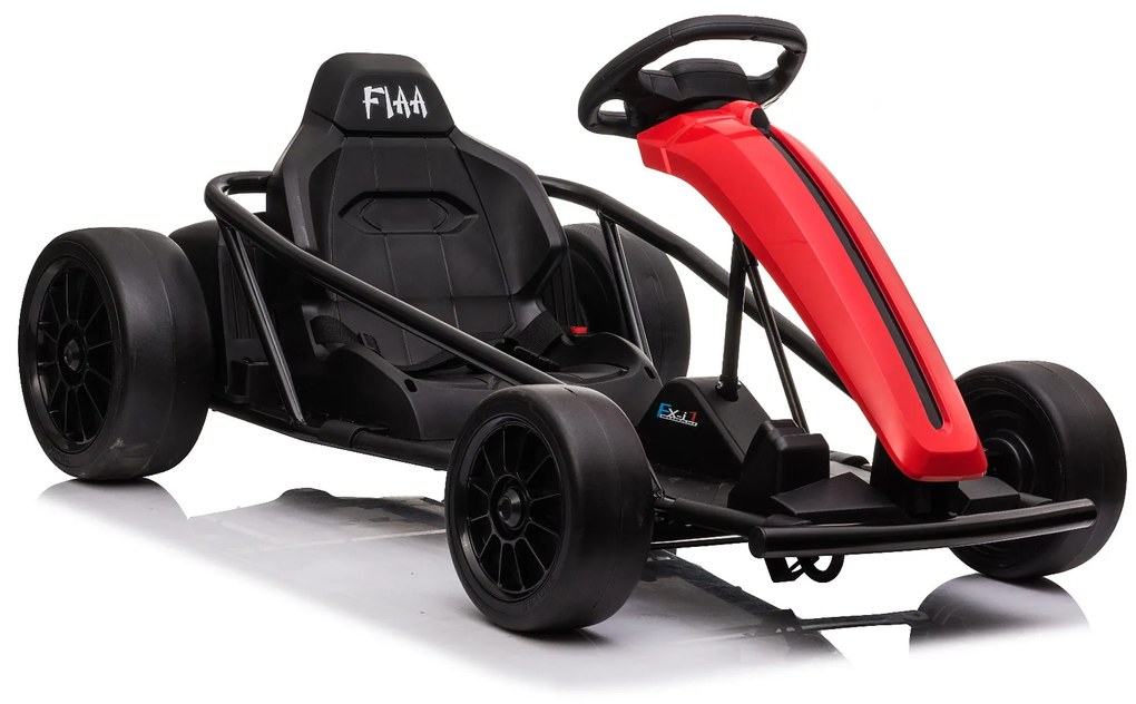 Kart elétrico DRIFT-CAR 24V, rodas lisas Drift, motor 2 x 350W, modo Drift a 13 km/h, bateria 24V, construção sólida Vermelho