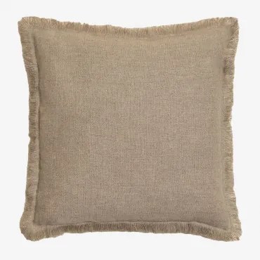 Coussin Carré 45x45 Cm En Coton Et Lin Glenfern Beige Semoline - Sklum