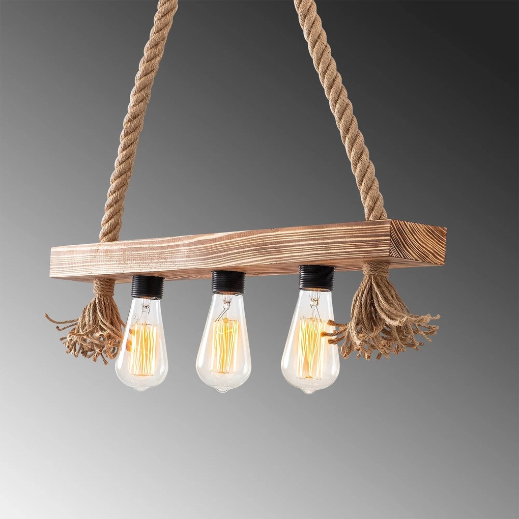 Candeeiro de Teto Erebos – Madeira – 60 x 9 cm