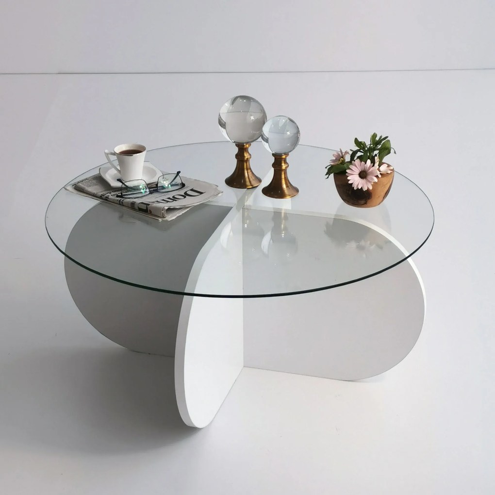 Mesa de Café Bubble – Branca – 75 cm x 35 cm x 75 cm