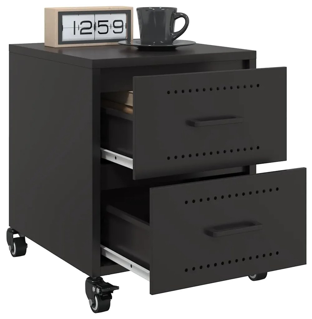 Mesas de cabeceira 2 pcs 36x39x43,5 cm aço preto