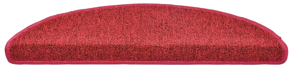 Tapetes de escada 30 pcs 56x17x3 cm vermelho bordô