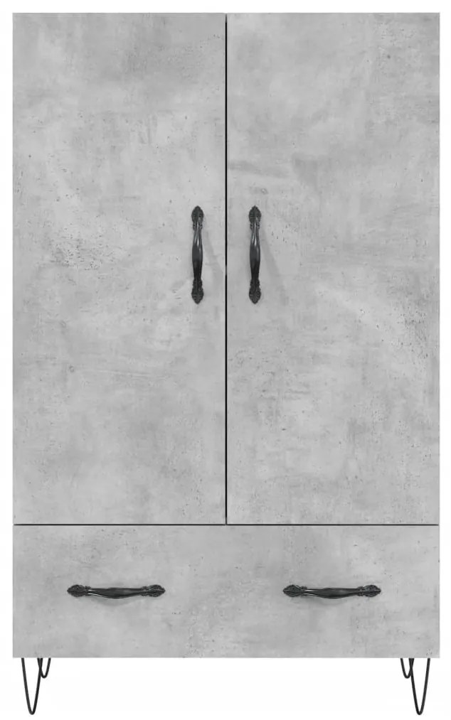 Aparador alto 69,5x31x115 cm derivados de madeira cinza-cimento
