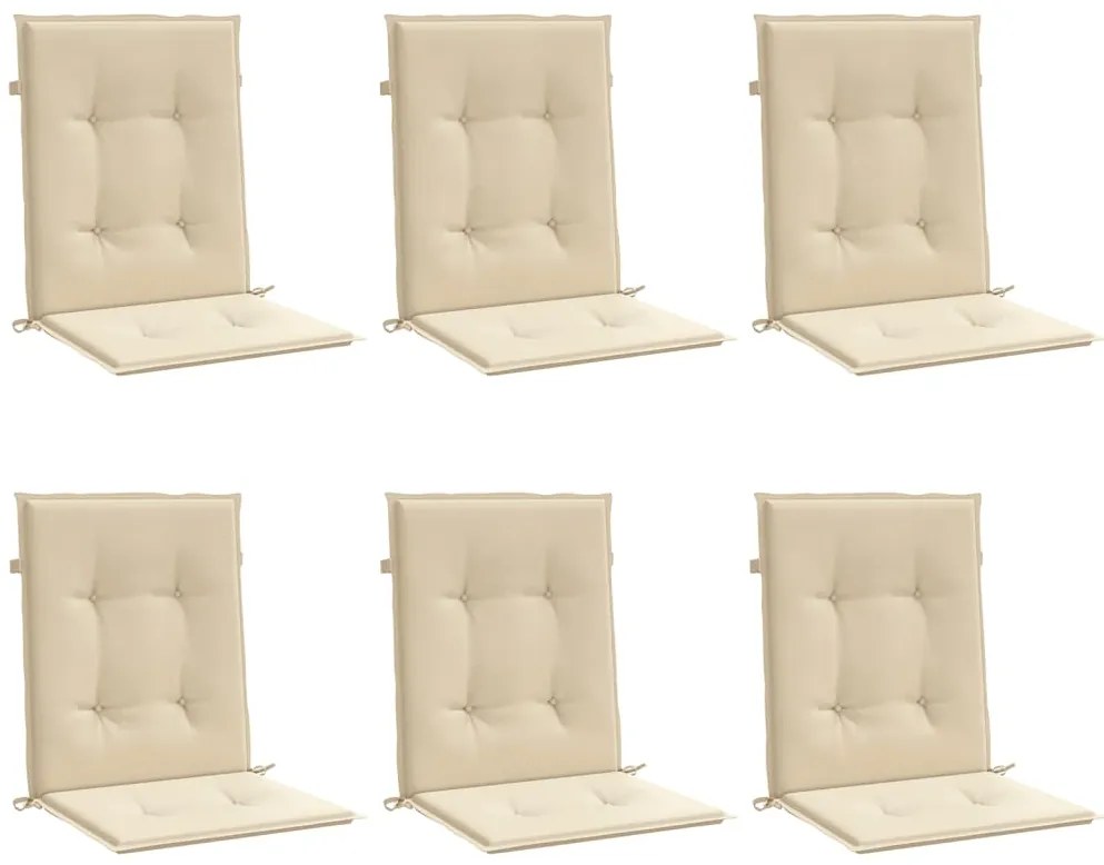 Almofadões lombares p/ cadeiras de jardim 6pcs oxford bege