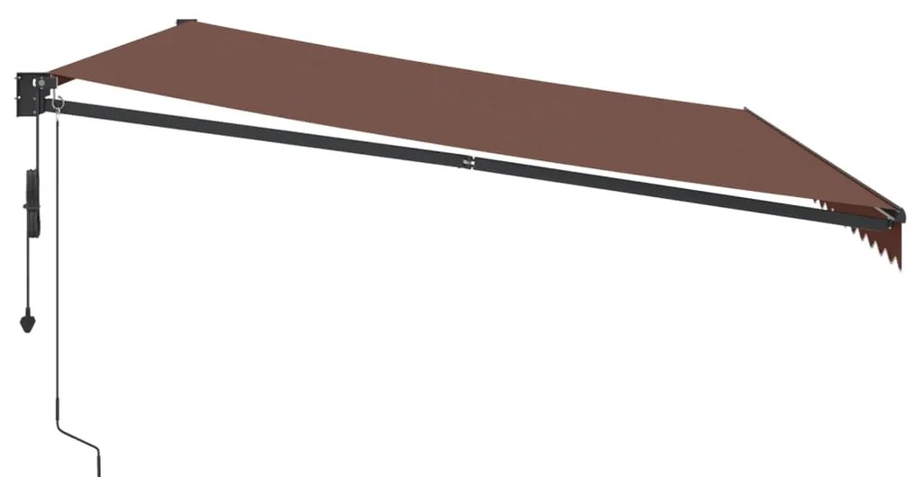 Toldo retrátil automático 500x300 cm castanho