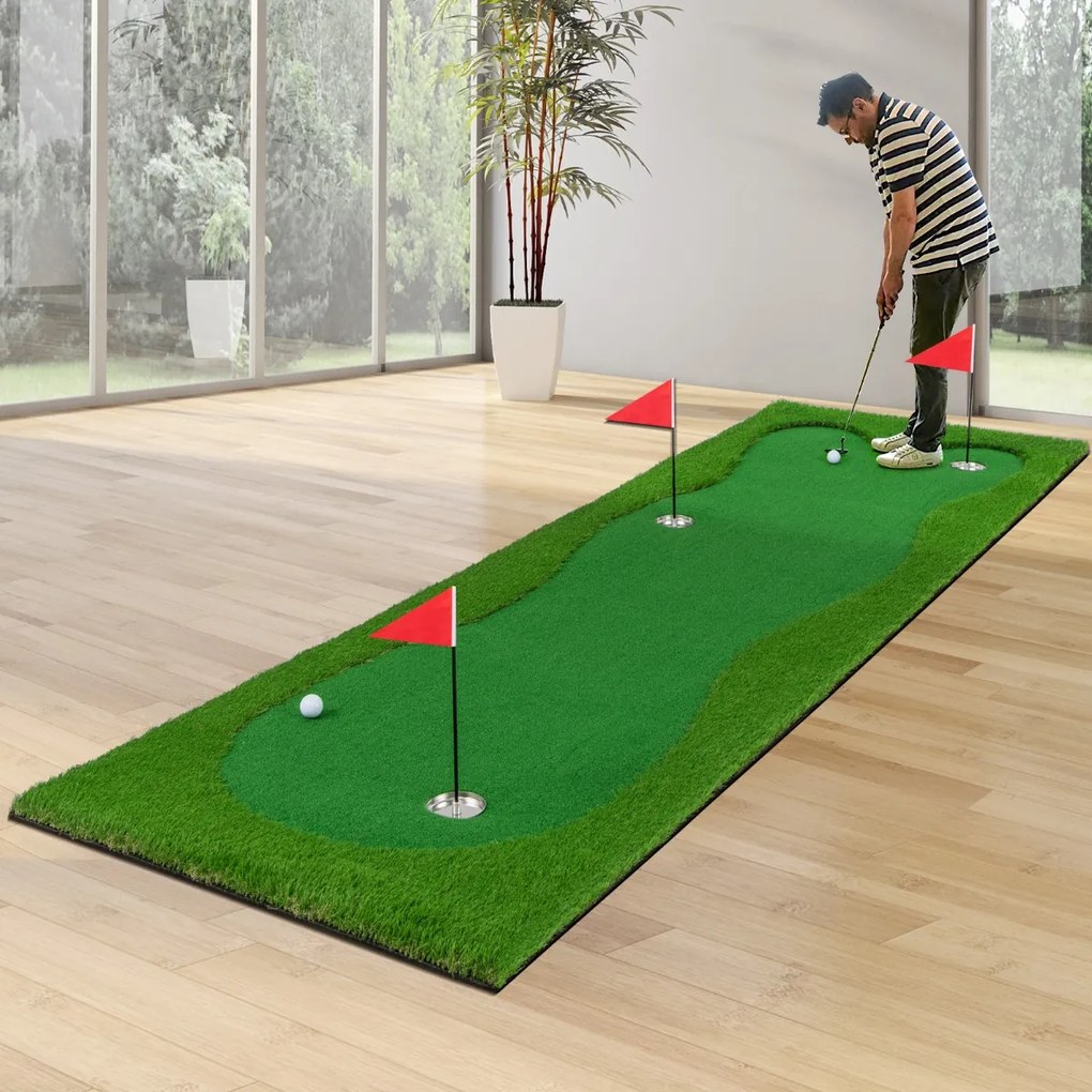 Conjunto de putting green para golfe para uso interno e externo