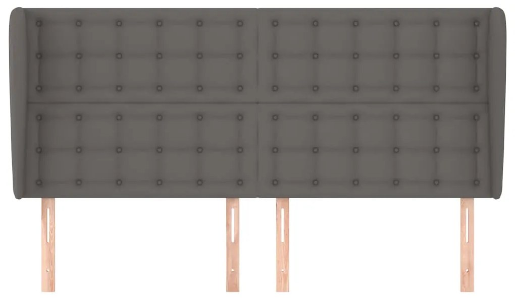 Cabeceira cama c/ abas couro artif. 203x23x118/128 cm cinzento