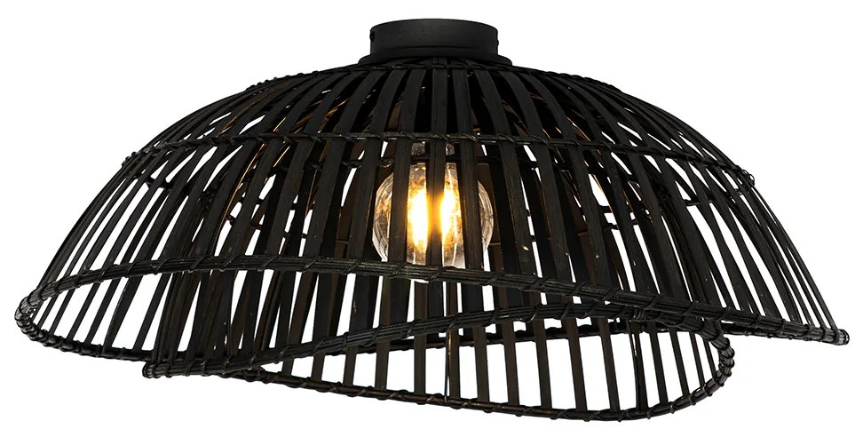 Candeeiro de teto oriental preto bambu 62 cm - Pua Oriental