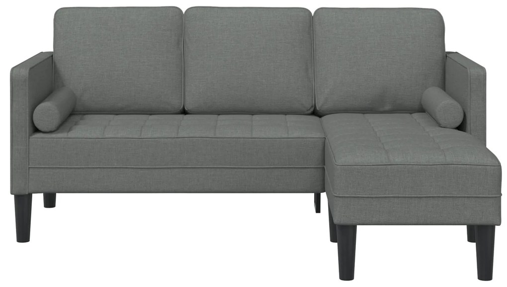 Sofá L de 3 Lugares vidaXL Cinza Escuro 160 cm Tecido
