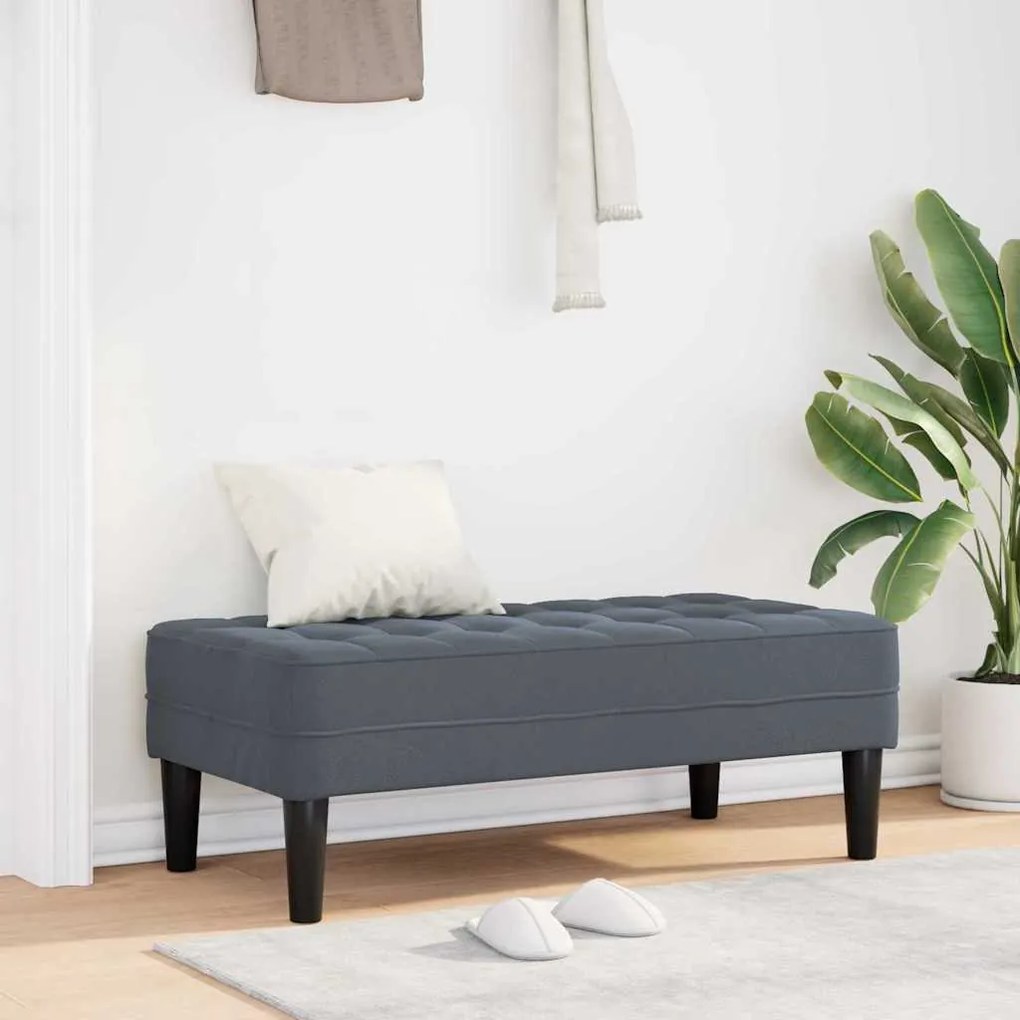 Banco Cinza Escuro 113 cm Veludo