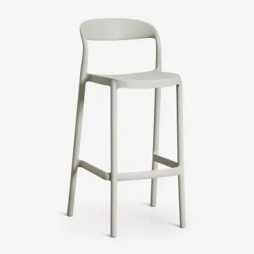 Pack De 4 Bancos Altos Empilháveis Em Polipropileno Brenza Verde Cáqui & ↑75 Cm - Sklum