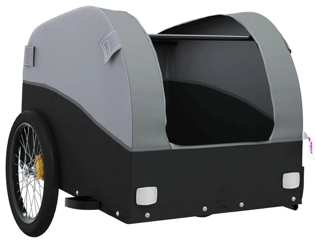 Reboque para bicicleta 45 kg ferro preto e cinza