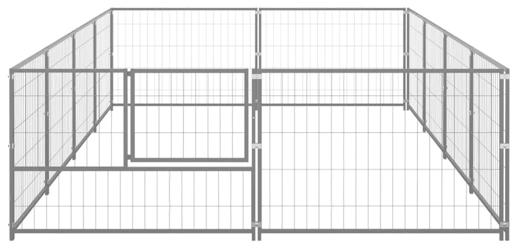 Canil para cães 8 m² aço prateado