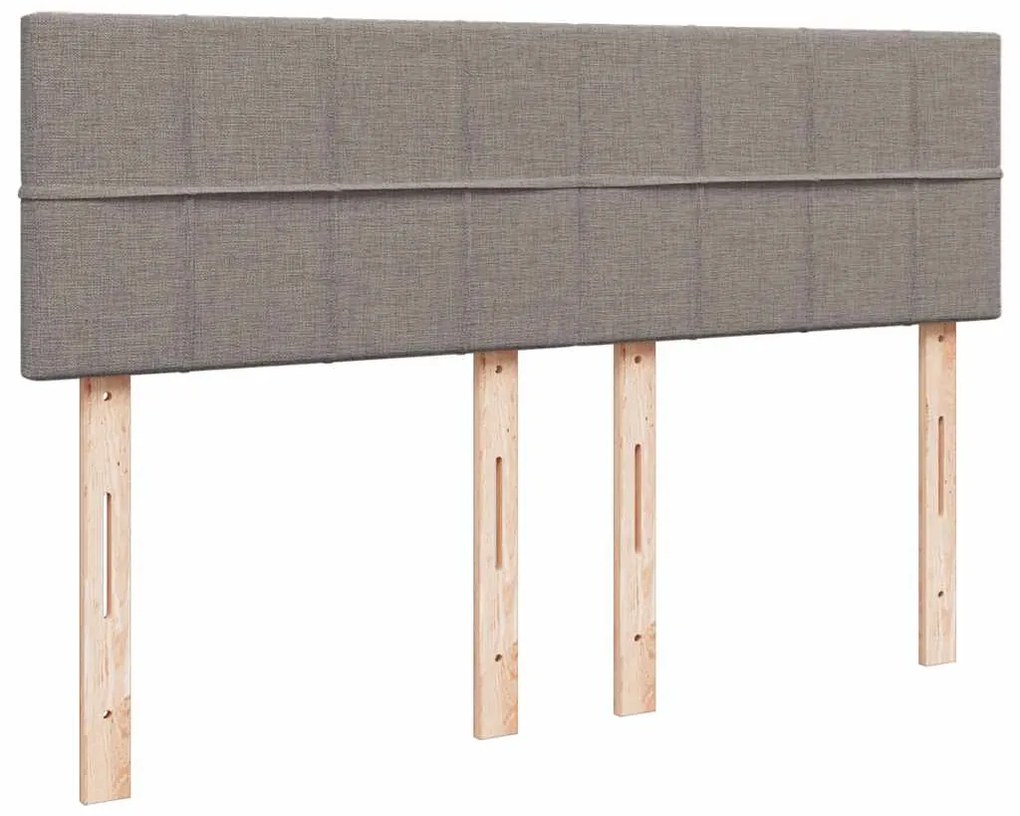Cama Otomana com Colchão &amp; LEDs Taupe 140x200 cm Tecido