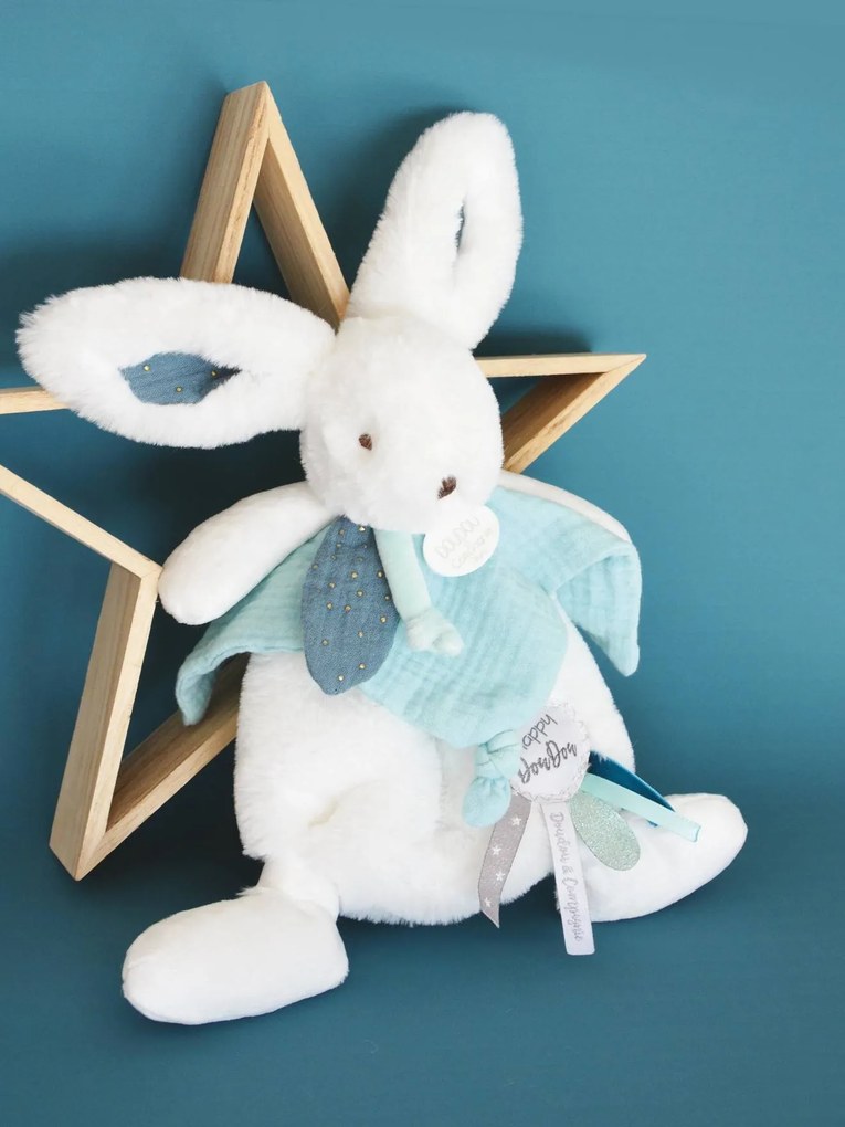 Boneco-doudou Happy, 25 cm - DOUDOU ET COMPAGNIE azul