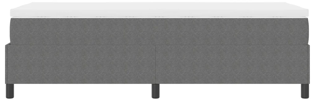 Cama Box Spring com Colchão Cinza Claro 100x200 cm Tecido de Corduroy