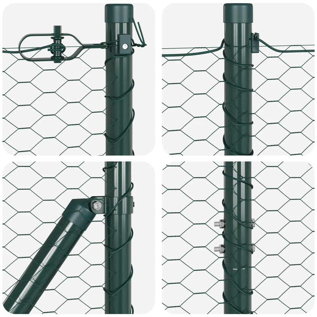 Cerca Hexagonal vidaXL Verde 1,4x50 m Aço