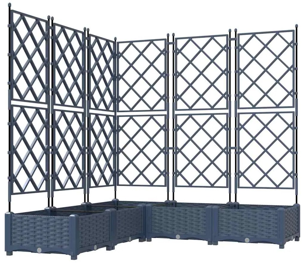 Floreira com Treliça 5 pcs Cinza 120x120x125.5 cm