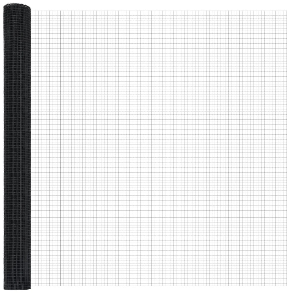 Conjunto de Poste de Cerca Conjunto de 2 Cinza Aço 25 x 1,5 m