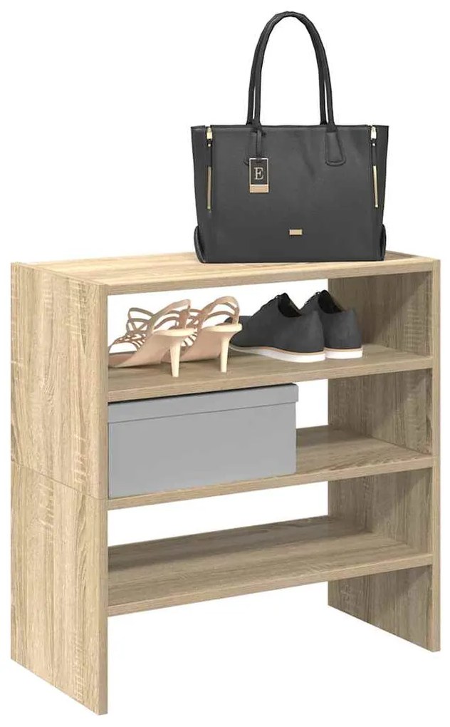 vidaXL Sapateiras 2 pcs empilháveis 60x30x30,5 cm carvalho sonoma