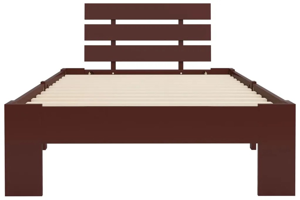 Estrutura de cama 90x200 cm pinho maciço castanho-escuro