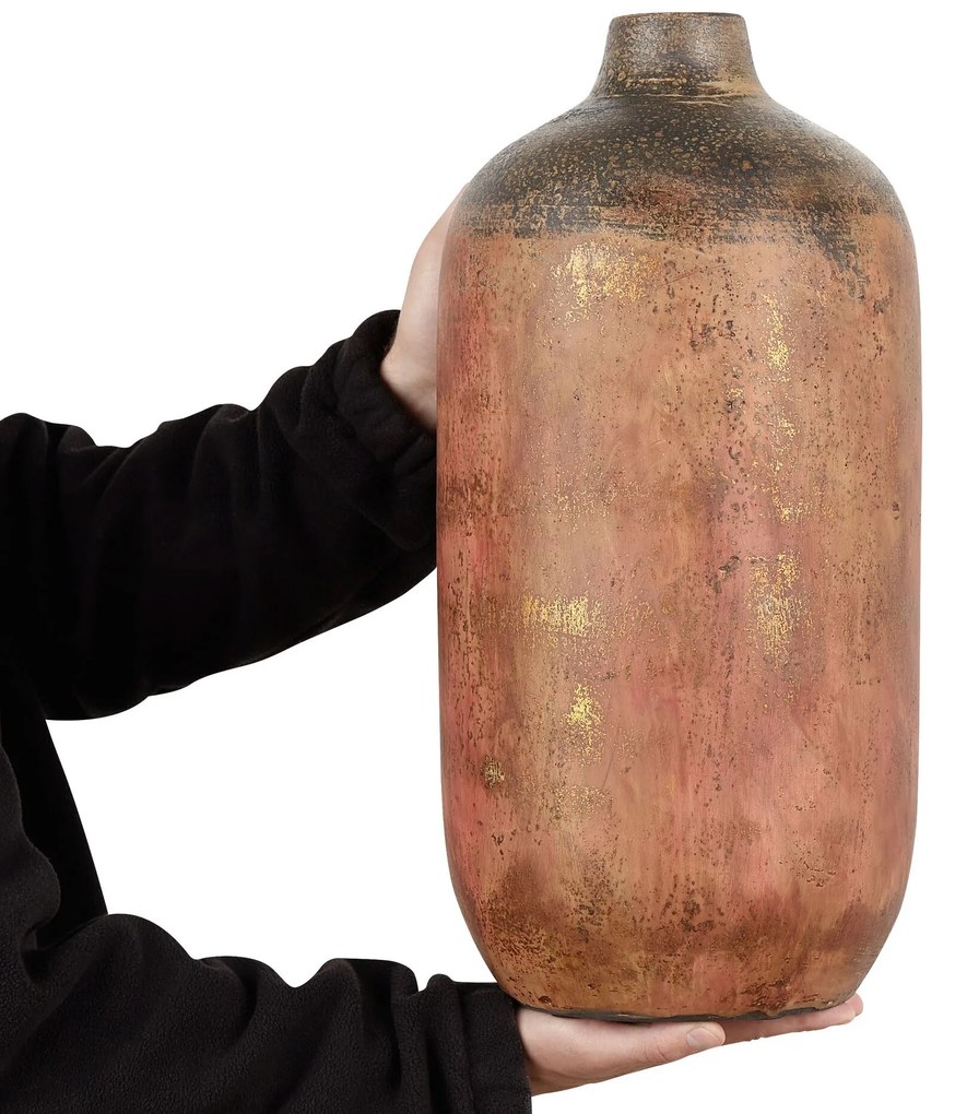 Vaso de terracota cor de cobre 53 cm SARAGOSSA  Beliani